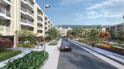 Tree-lined avenue at DLF The Valley Gardens (artist impression)