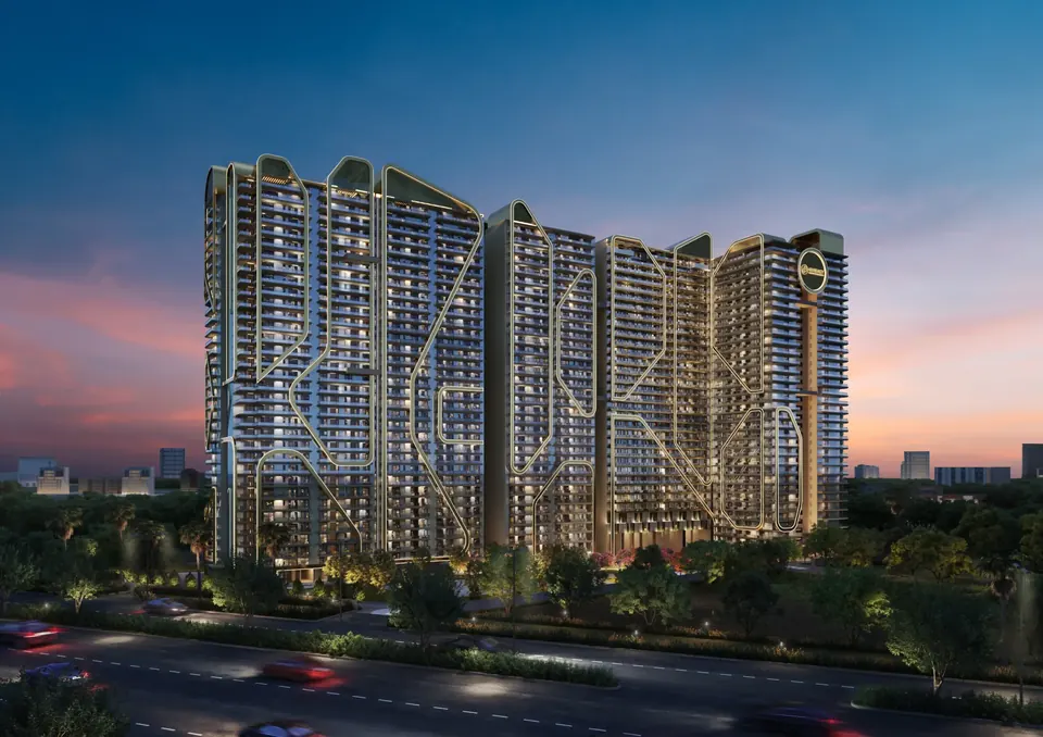 Opus One towers at dusk, Eco City 2, New Chandigarh