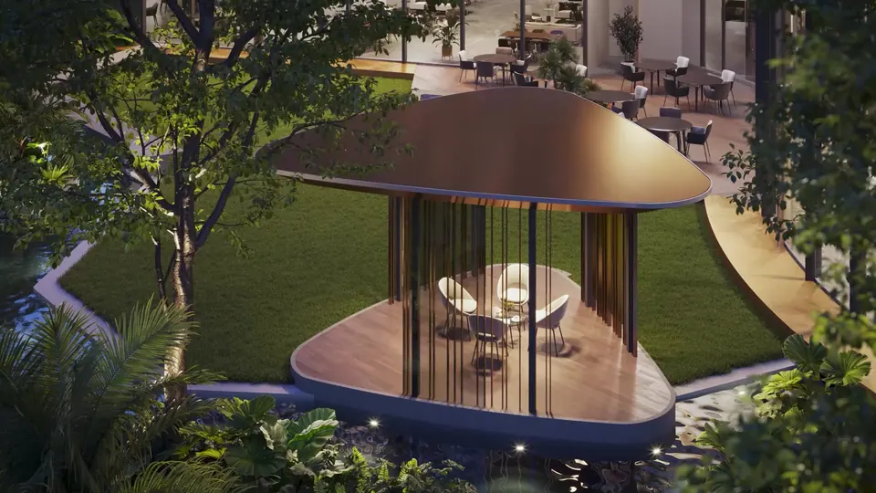 Landscaped gazebo at Highland Mayfields (artist impression)