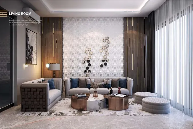 Living room in the Noble Willasa sample flat